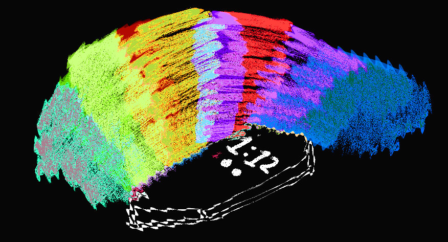 Abstract artwork of colorful notifications streaming away from a phone screen at night
